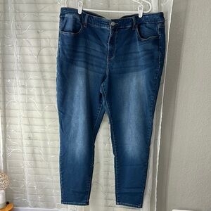 Maurices Blue Skinny Jeans with Stretchy Fit and Faded Wash